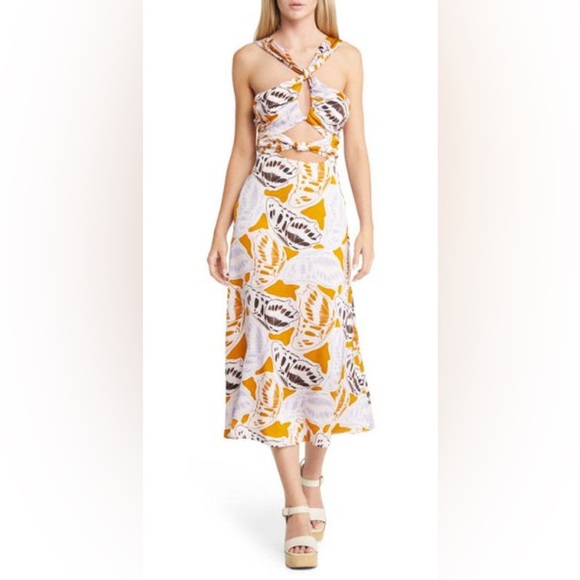 For Love And Lemons Dresses & Skirts - For Love and Lemons Tropical Print Halter Dress
